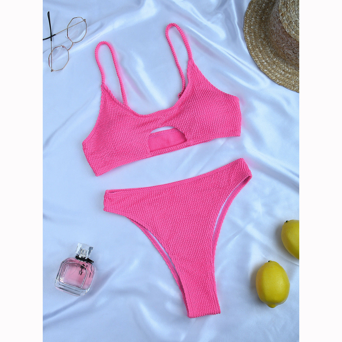 High Waist Split Bikini Set - European & American Style Ladies Swimwear